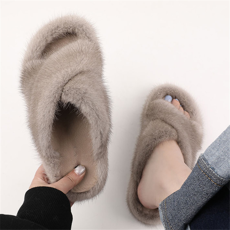 Mink Fur Slippers For Women Sh - Crossfit Outdoor review and price