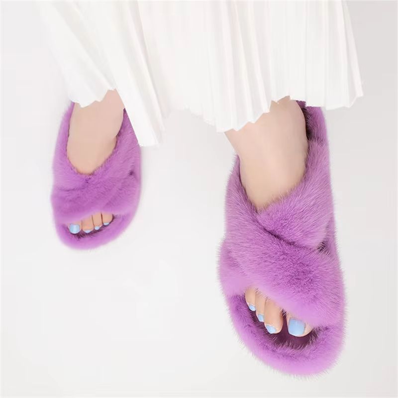 Mink Fur Slippers For Women Sh - Crossfit Outdoor review and price