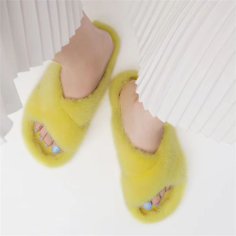 Mink Fur Slippers For Women Sh - Crossfit Outdoor review and price